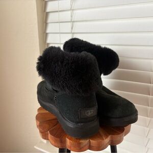 UGG Black Fur-Lined Ankle Boots